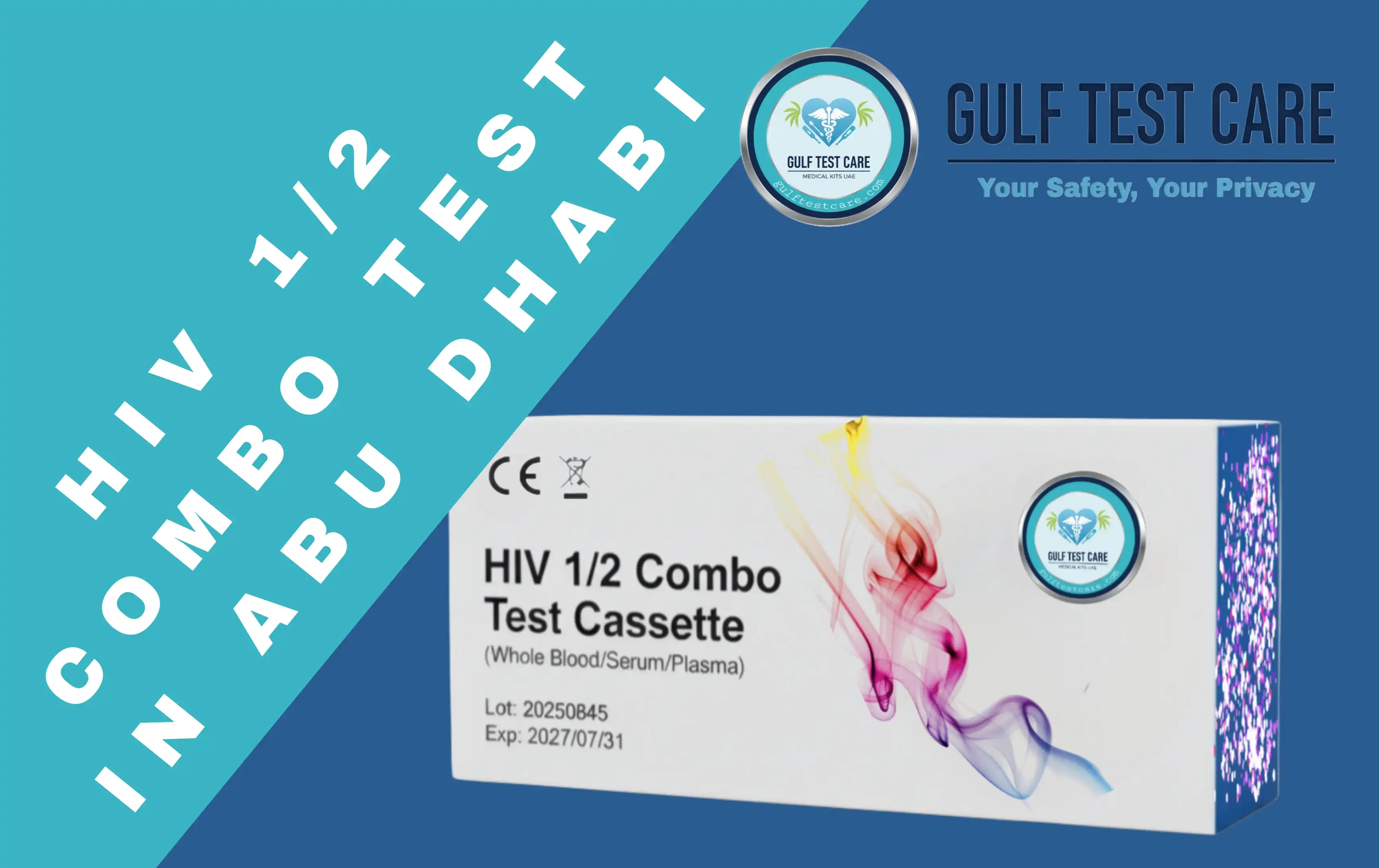 HIV 1/2 Combo Test Cassette ELISA: Professional Home Testing in Abu Dhabi for Only 89 AED